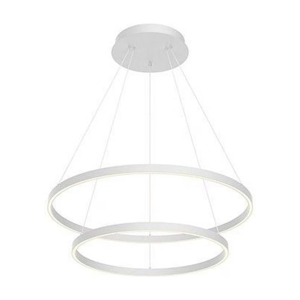 Kuzco Lighting Cerchio 2 Layer 32" Chandelier Textured Down Only 930 TRIAC 120 116W Black