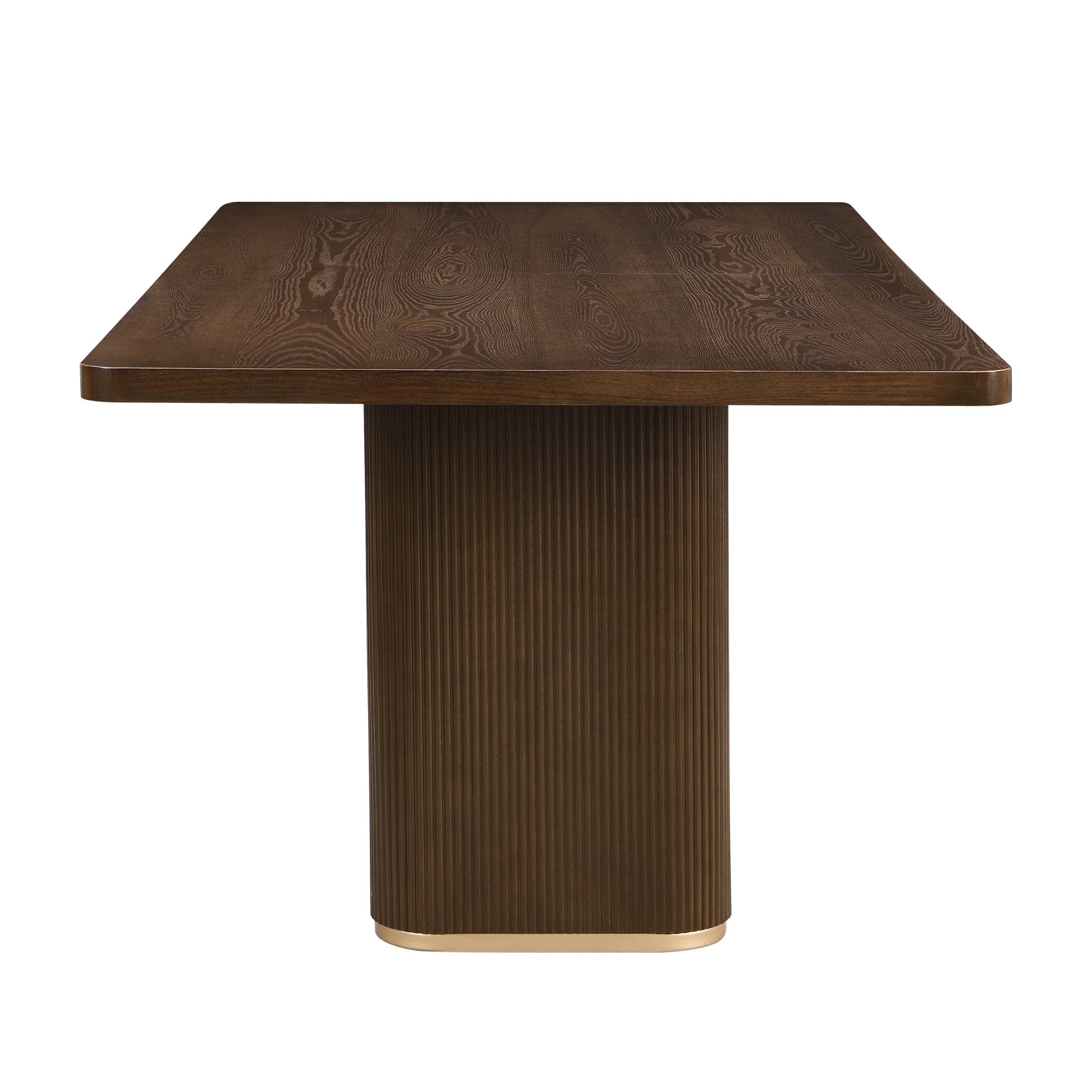 Christopher Knight Home 84" Rectangular Wood Dining Table for 6-8 people with Solid Pillar Base, Walnut