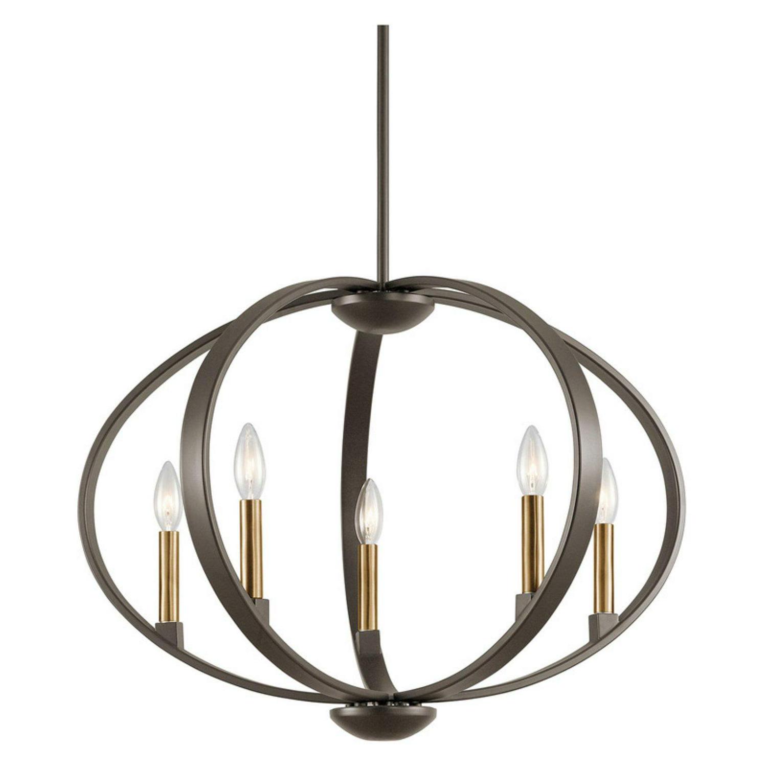 43871OZ-Kichler Lighting-Elata - 5 light Round Chandelier - with Soft Contemporary inspirations - 19.25 inches tall by 27 inches wide-Olde Bronze