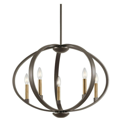 43871OZ-Kichler Lighting-Elata - 5 light Round Chandelier - with Soft Contemporary inspirations - 19.25 inches tall by 27 inches wide-Olde Bronze