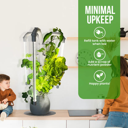 The Hydro Tower Hydroponic Tower with Integrated Lighting and Watering Systems | Simple Setup | Easy Upkeep | Fast Growth | (CT2 Model)