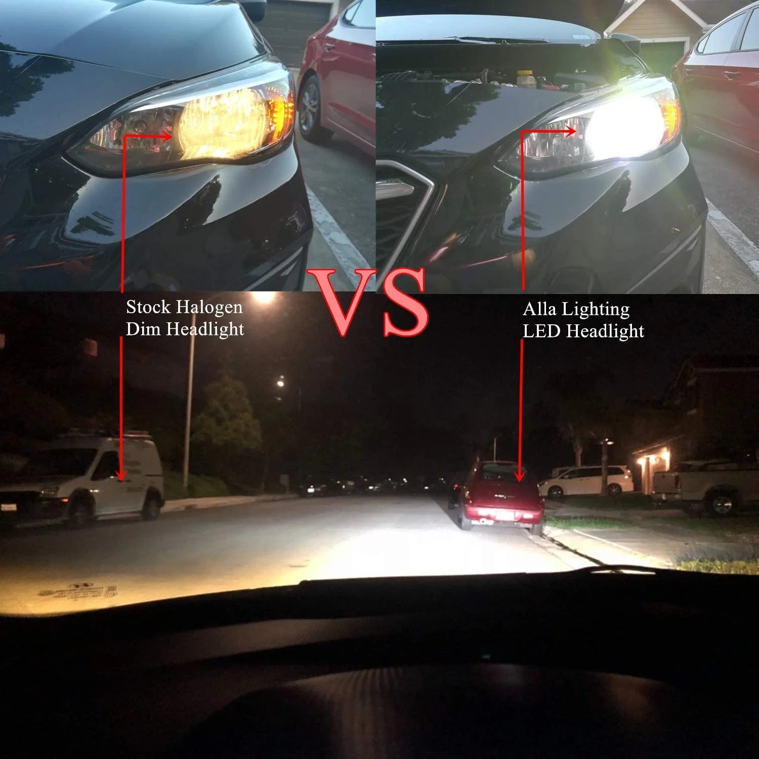 Alla Lighting 8000lm H11 LED Bulbs Extremely Super Bright ELA LED H8 H9 H11 Bulbs Replacement for Cars, Trucks, Motorcycles, 6500K Xenon White
