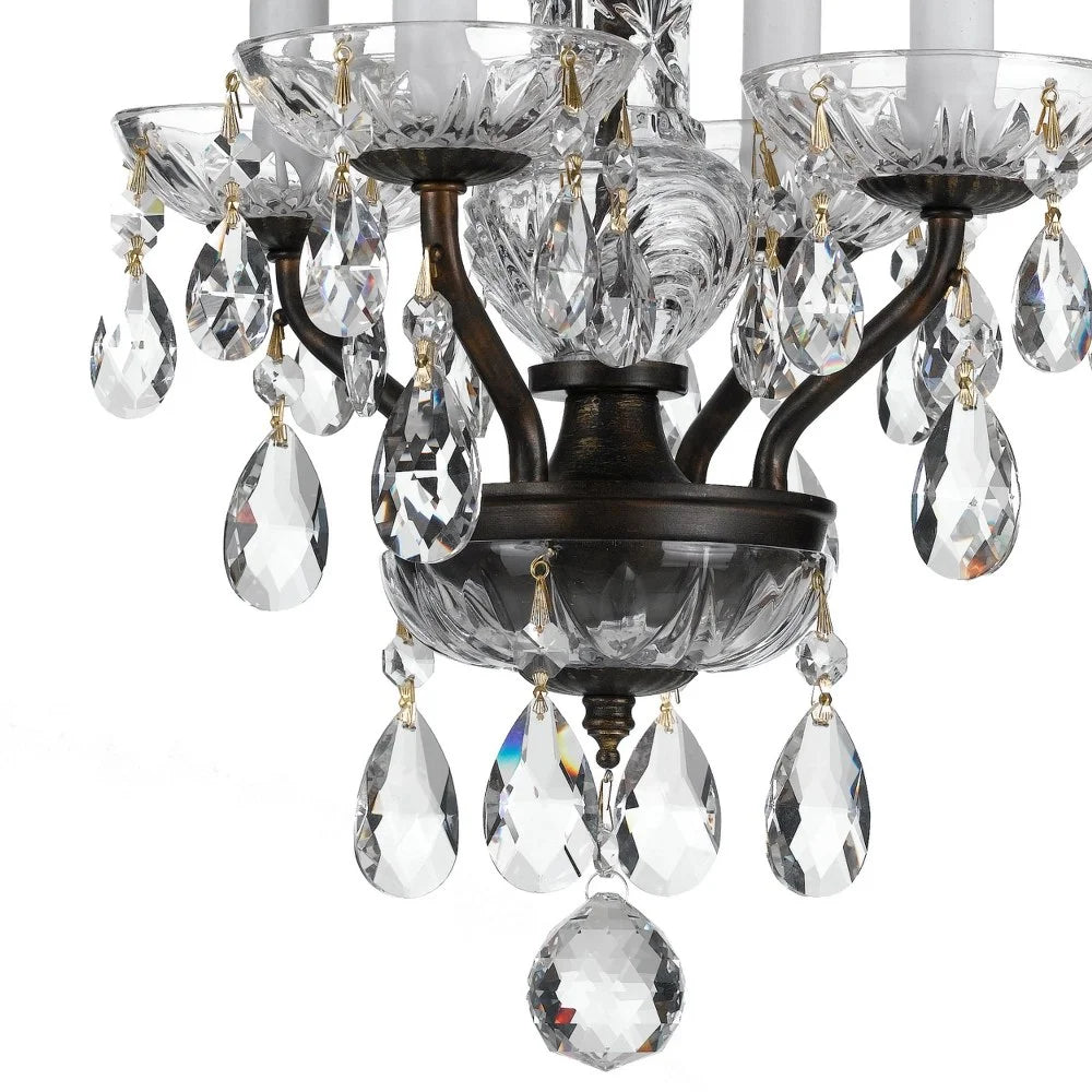 5534-EB-CL-MWP-Crystorama Lighting-Traditional Crystal - 15 Inch 4 Light Chandelier-Hand Cut Crystal Type-English Bronze Finish -Traditional