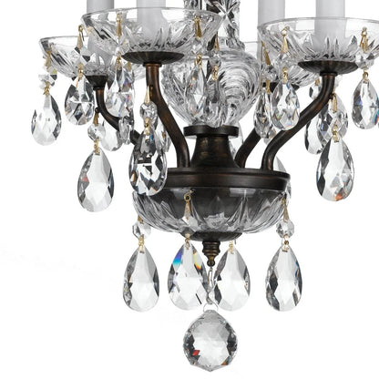 5534-EB-CL-MWP-Crystorama Lighting-Traditional Crystal - 15 Inch 4 Light Chandelier-Hand Cut Crystal Type-English Bronze Finish -Traditional
