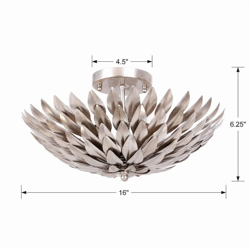 505-MT-Crystorama Lighting-Broche - Four Light Flush Mount in Traditional and Contemporary Style - 16 Inches Wide by 6.25 Inches High-Matte White