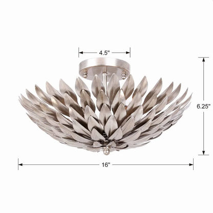 505-MT-Crystorama Lighting-Broche - Four Light Flush Mount in Traditional and Contemporary Style - 16 Inches Wide by 6.25 Inches High-Matte White
