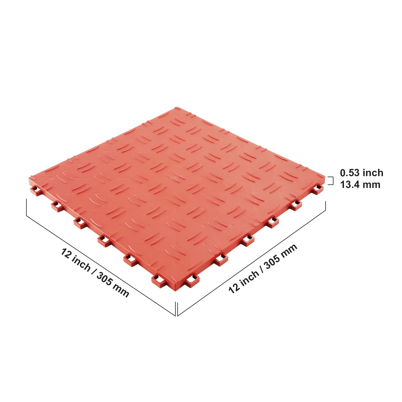 KFFKFF 50 Pack Garage Tiles Interlocking 12x12 Inch Garage Floor Tiles Red