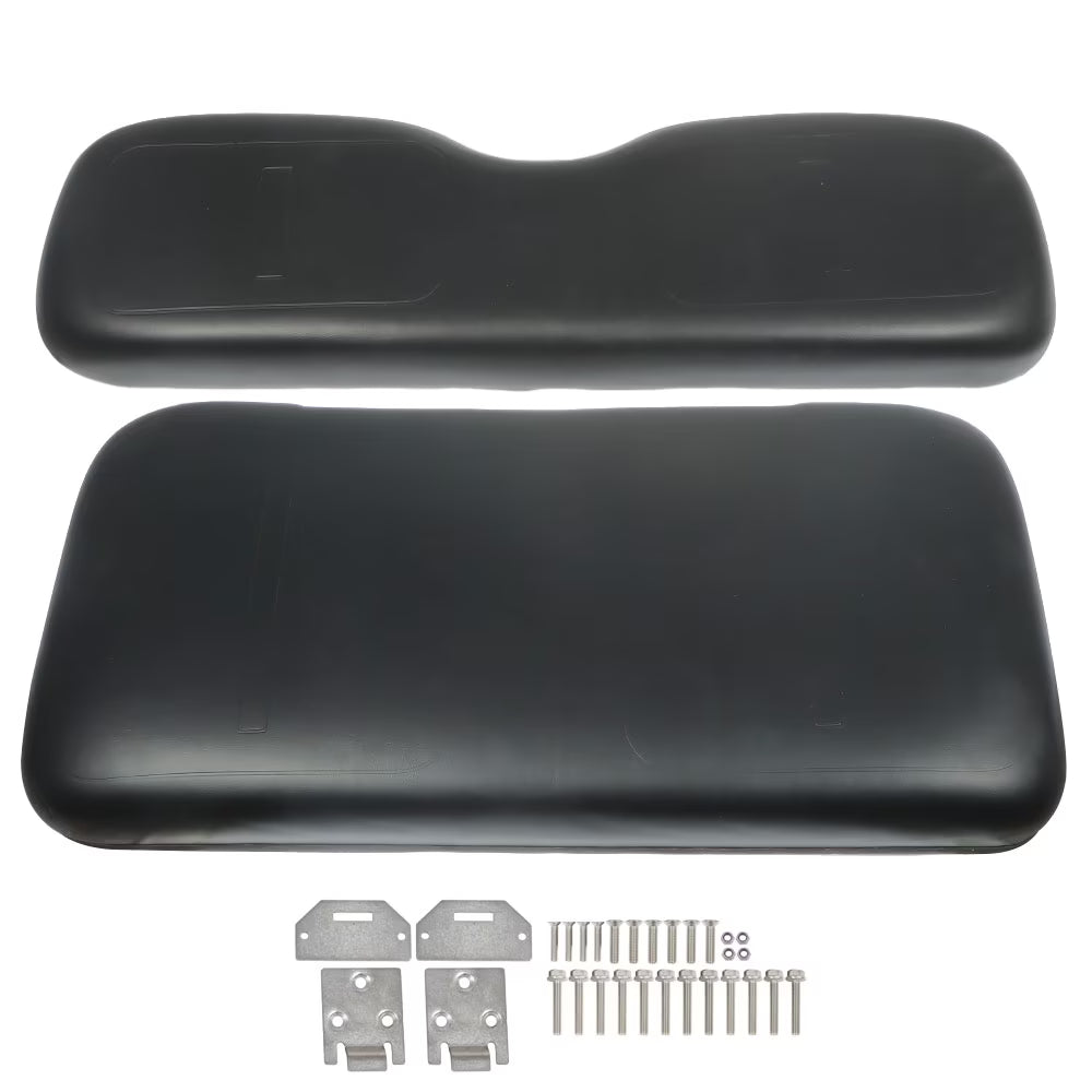 SHZAITOR For EZGO Medalist TXT Golf Cart 1994-2013 Black Front Seat Cushion with Hardware