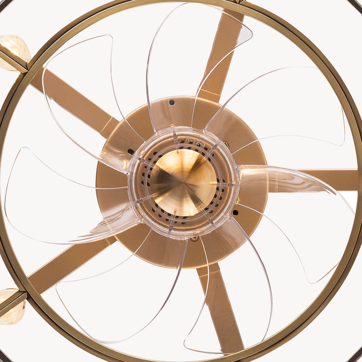 Caged Fandelier Ceiling Fan with Light, Golden Ceiling Fans with Remote Control & Noiseless 35db - Farmhouse Rustic Bladeless Ceiling Fans Chandelier Retro Lighting Fixture