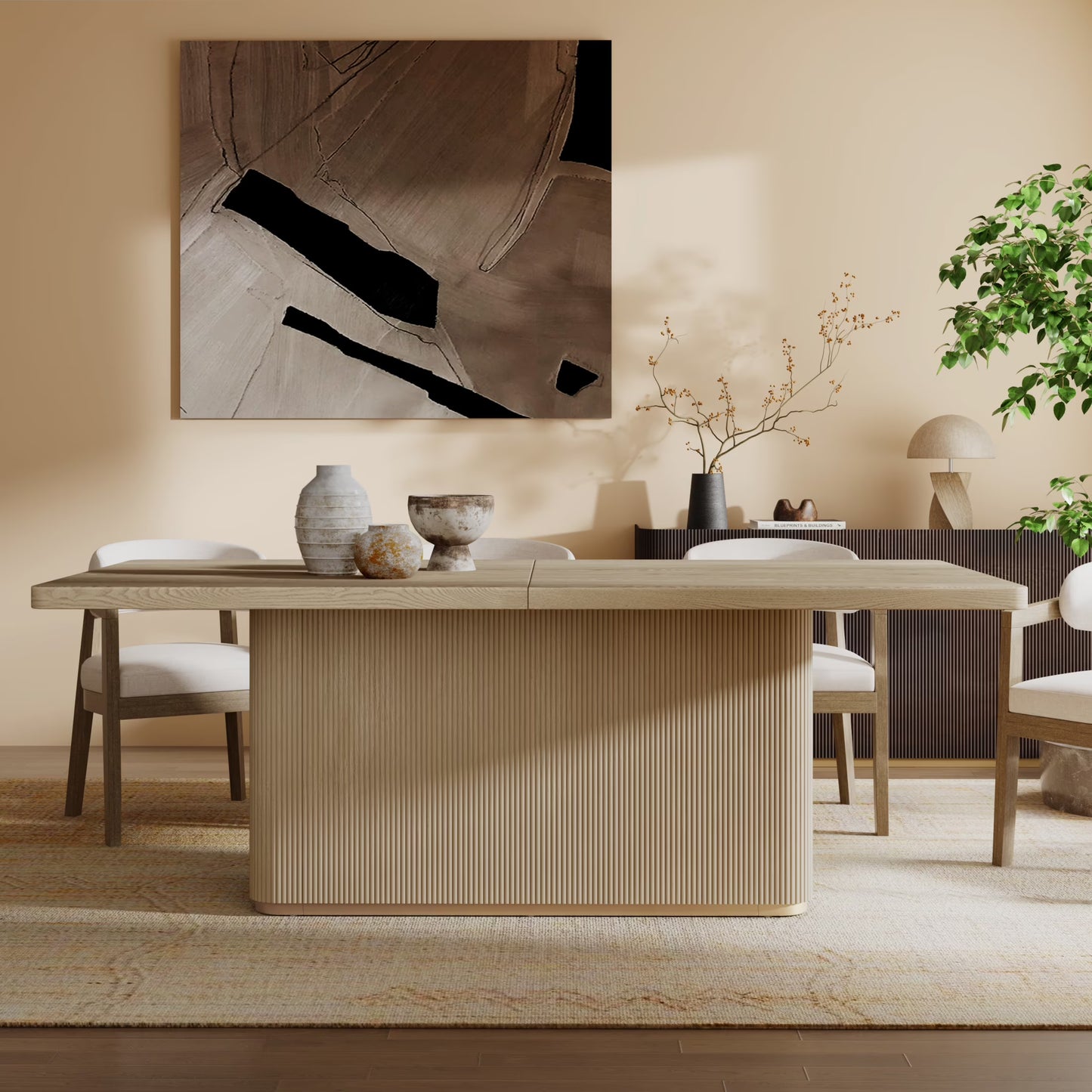 Christopher Knight Home 84" Rectangular Wood Dining Table for 6-8 people with Solid Pillar Base, Walnut