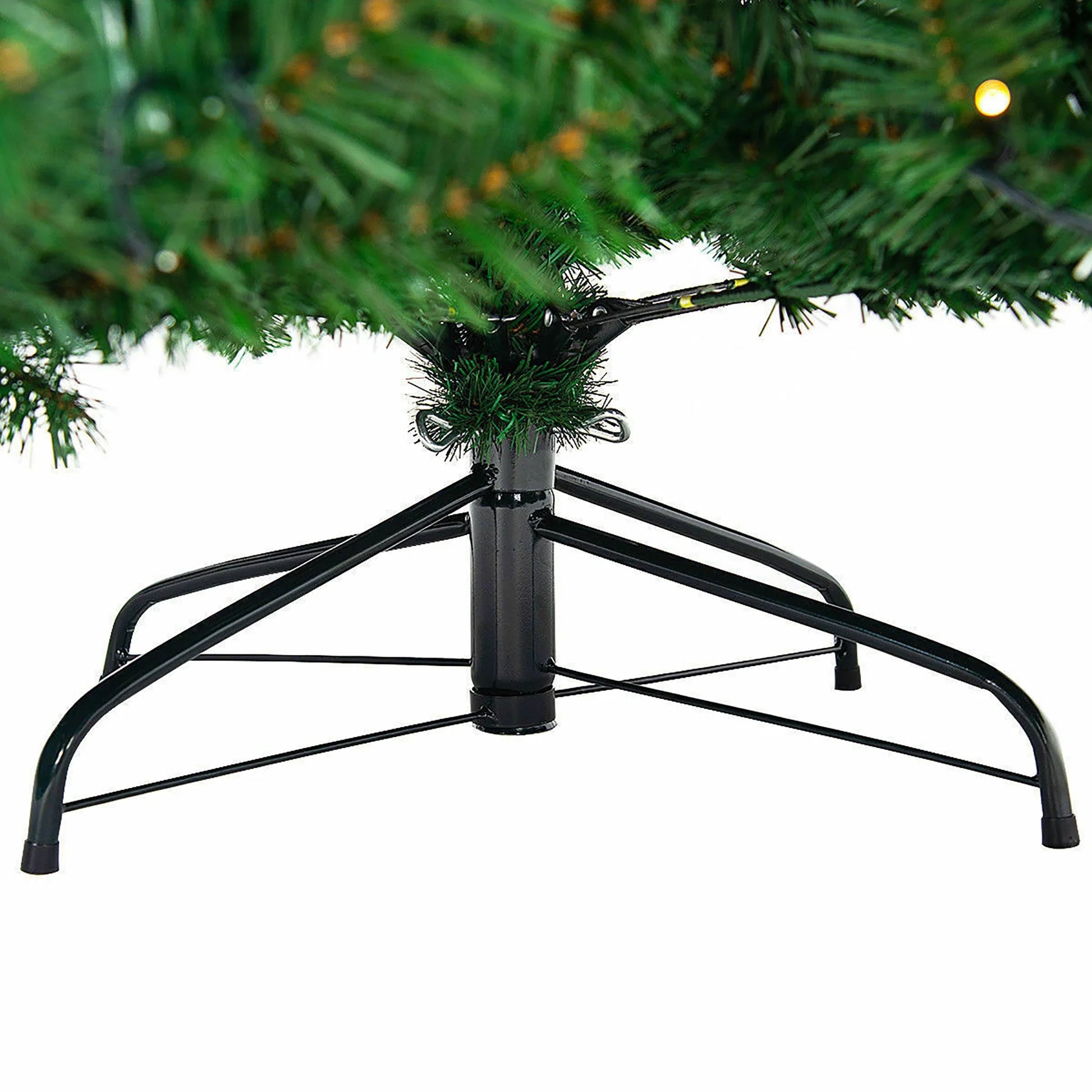 Costway 9Ft Pre-Lit PVC Christmas Tree Hinged 700 LED Lights Green