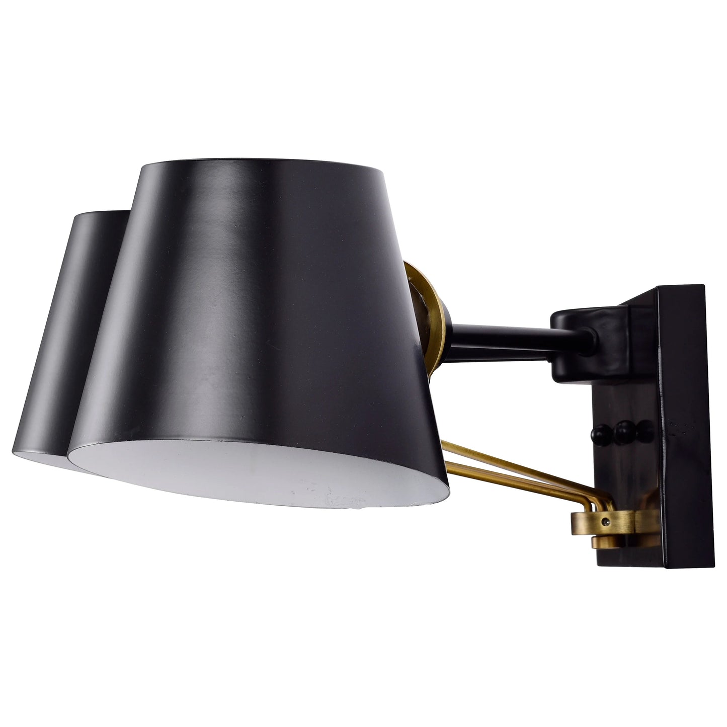 Nuvo Lighting Baxter 3 Light Vanity Black with Burnished Brass