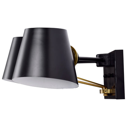 Nuvo Lighting Baxter 3 Light Vanity Black with Burnished Brass