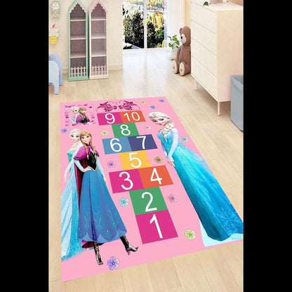 Elsa Hopscotch Game Patterned Digital Printed Carpet Children's Room Carpet