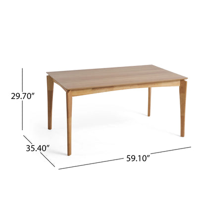 Christopher Knight Home Mid-Century 5-Piece Dining Set with Rectangular Table and 4 Green Tea Upholstered Chairs