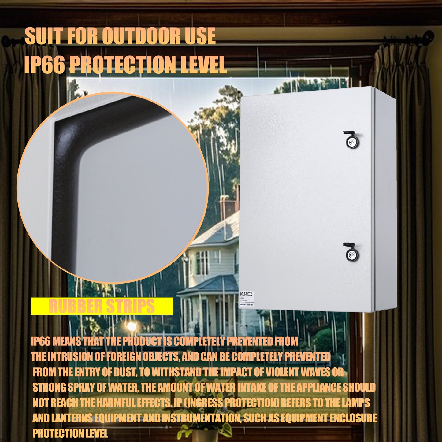 Autovo 24 x 16 x 8 In Carbon Steel Electrical Enclosure Box Waterproof IP66 Wall Mount Junction Box with Mounting Plate
