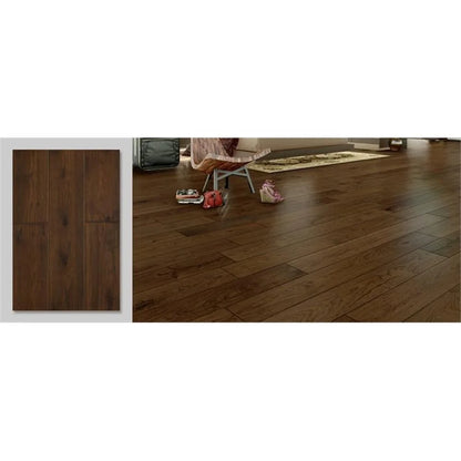 East West Furniture SP-7HH05 Sango Premier Engineered Wood Flooring - European Oak - 1/2 in x 7 in x Random Length Handscraped, 26.24 sqft/box, Shadow Grey