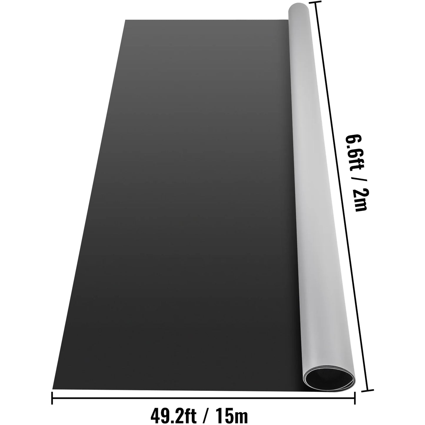 KFFKFF 6.6 x 49.2 ft Dance Floor Roll Portable Practice Dance Floor 1.5mm Thickness PVC Dance Flooring Grey/Black Roll out Dance Floor Non-slide