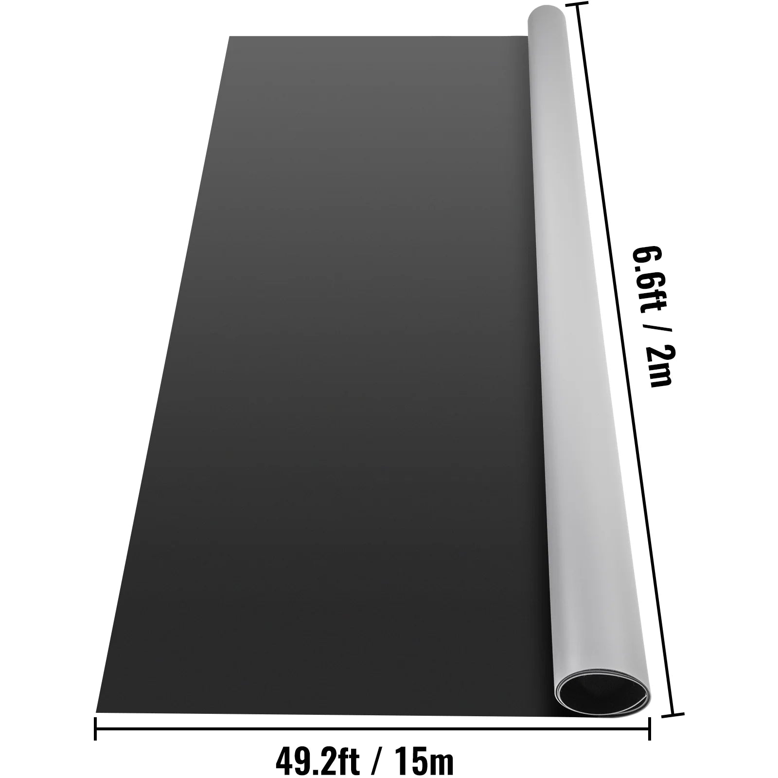 KFFKFF 6.6 x 49.2 ft Dance Floor Roll Portable Practice Dance Floor 1.5mm Thickness PVC Dance Flooring Grey/Black Roll out Dance Floor Non-slide