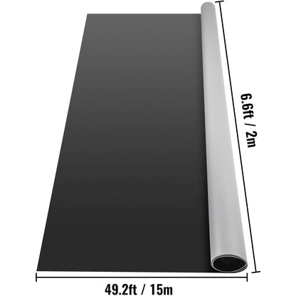 KFFKFF 6.6 x 49.2 ft Dance Floor Roll Portable Practice Dance Floor 1.5mm Thickness PVC Dance Flooring Grey/Black Roll out Dance Floor Non-slide