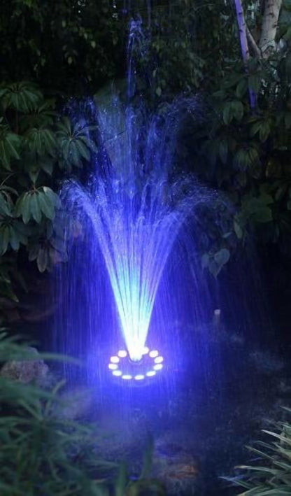 OceanMist PJ2000-6C Floating Pond Fountain, RGB LED Lighting, Includes Pump & Nozzles