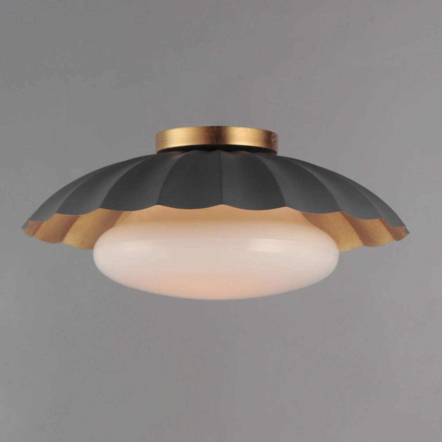 18059MWGL-Maxim Lighting-Primrose - 1 Light Flush Mount-6.75 Inches Tall and 16 Inches Wide-Matte White/Gold Leaf Finish