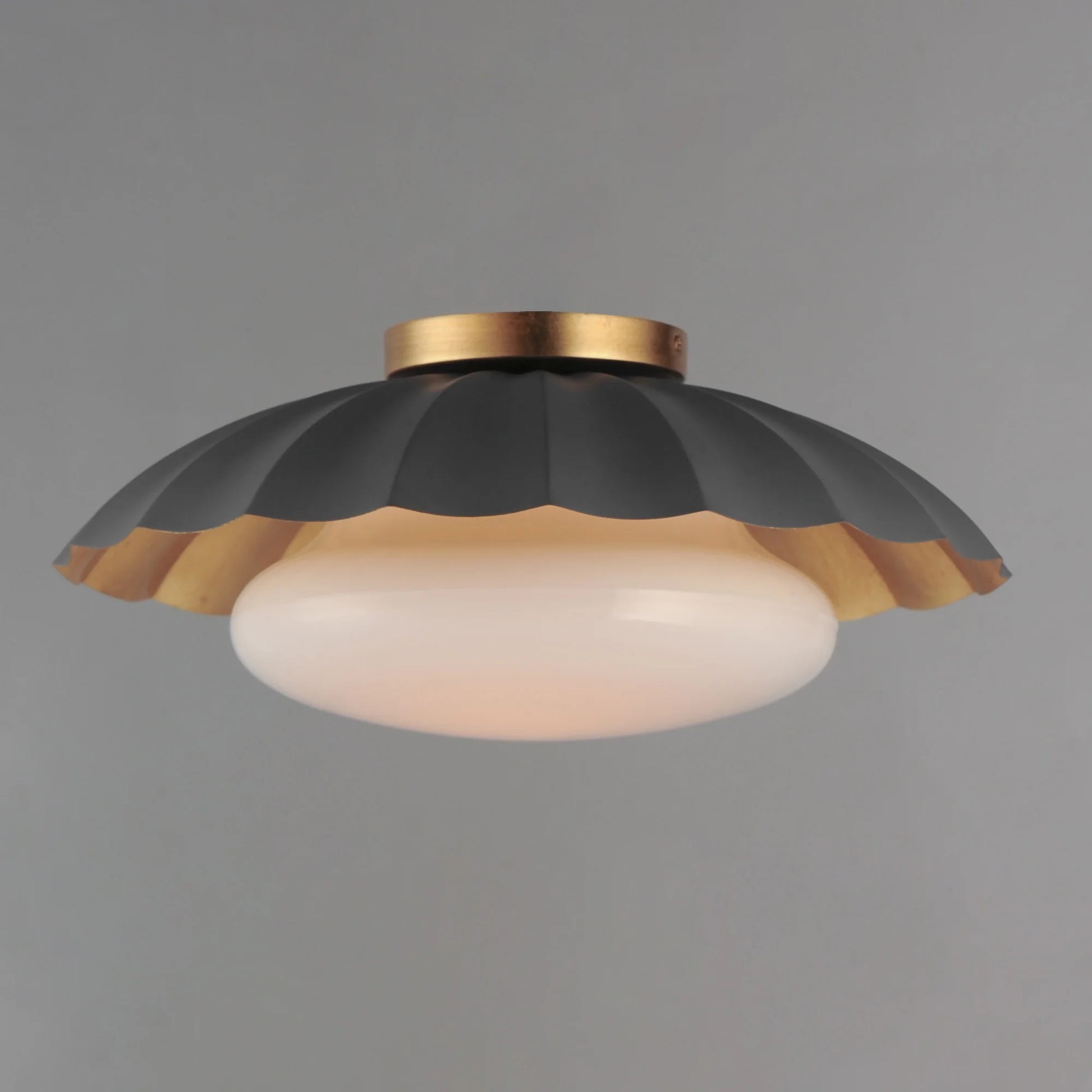 18059MWGL-Maxim Lighting-Primrose - 1 Light Flush Mount-6.75 Inches Tall and 16 Inches Wide-Matte White/Gold Leaf Finish