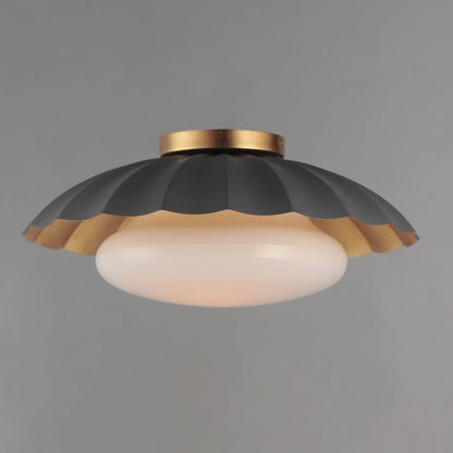 18059MWGL-Maxim Lighting-Primrose - 1 Light Flush Mount-6.75 Inches Tall and 16 Inches Wide-Matte White/Gold Leaf Finish