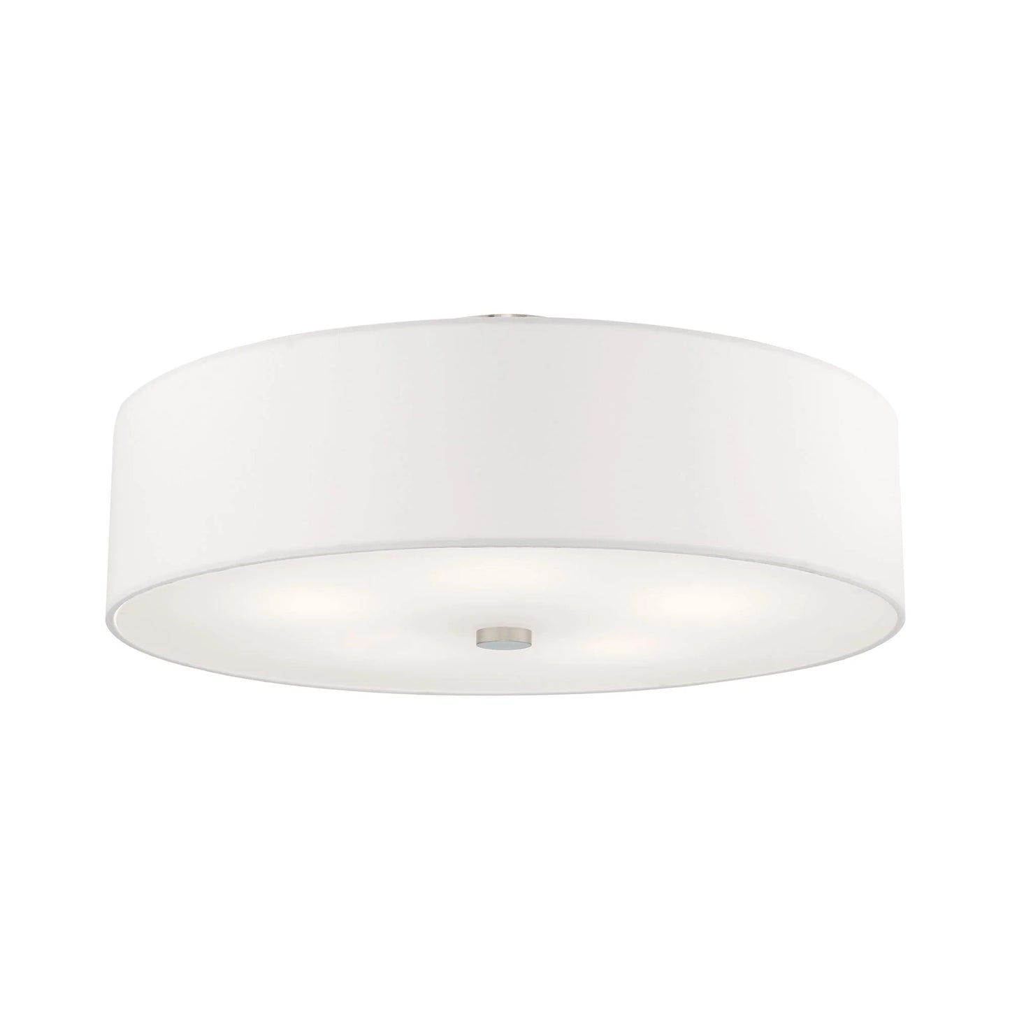 Livex Lighting Meridian 9" 5-Light Metal & Fabric Semi Flush in Satin Brass
