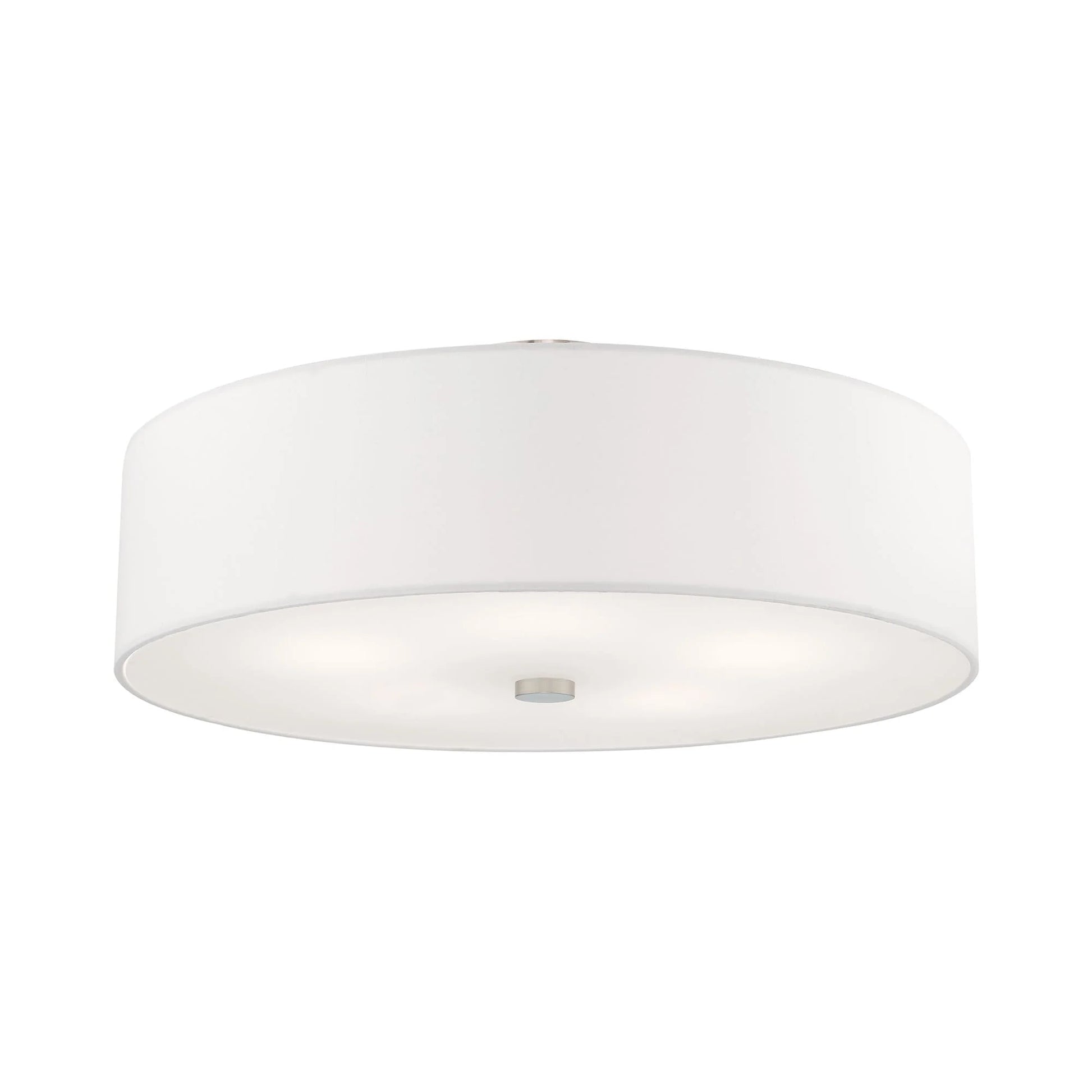 Livex Lighting Meridian 9" 5-Light Metal & Fabric Semi Flush in Satin Brass