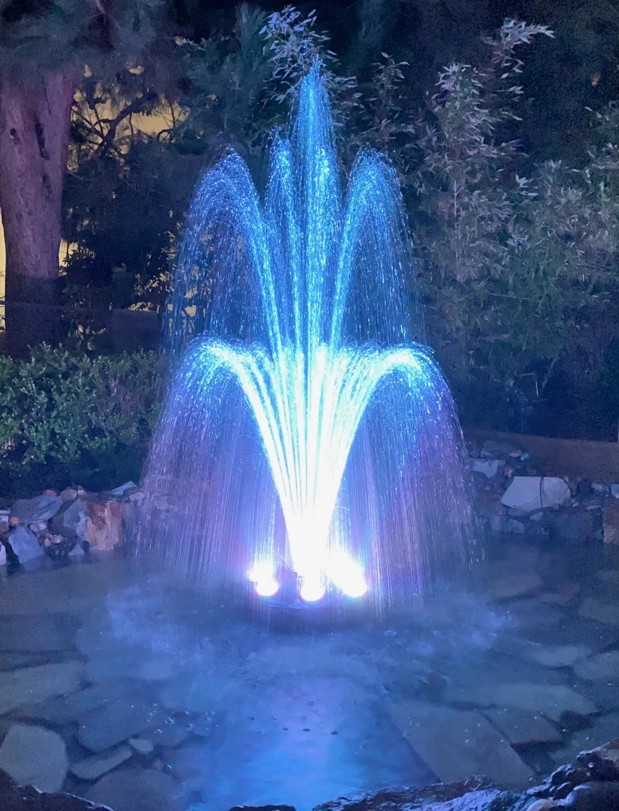 OceanMist PJ2000-6C Floating Pond Fountain, RGB LED Lighting, Includes Pump & Nozzles