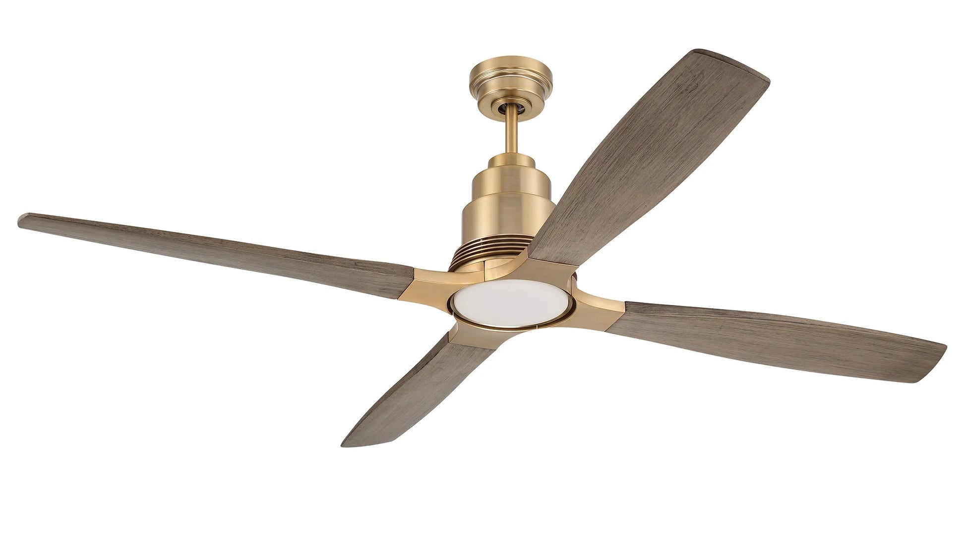 RIC60SB4-Craftmade Lighting-Ricasso - 4 Blade Ceiling Fan with Light Kit In Contemporary Style-60 Inche Wide-Satin Brass Finish