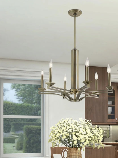 Livex Lighting Trumbull 6 Light Chandelier in Antique Brass