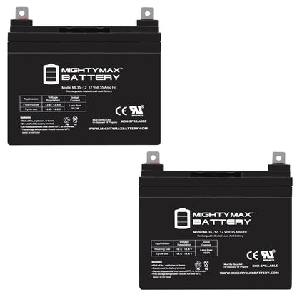 12V 35Ah Replaces Garden Way/Troy Built Rototiller Lawnmower - 2 Pack