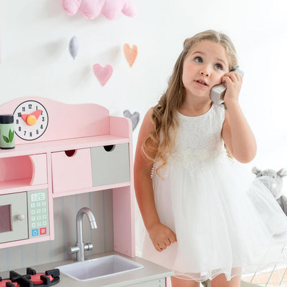 Teamson Kids - Little Chef Florence Classic Play Kitchen - Pink/Grey