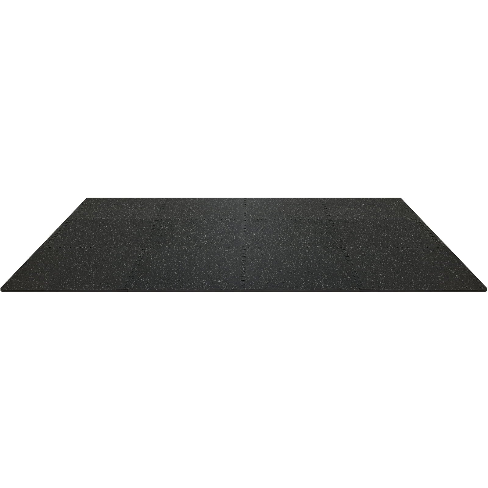 BENTISM 24" x 24" Black Gray Interlocking Floor Mats 12 Pieces