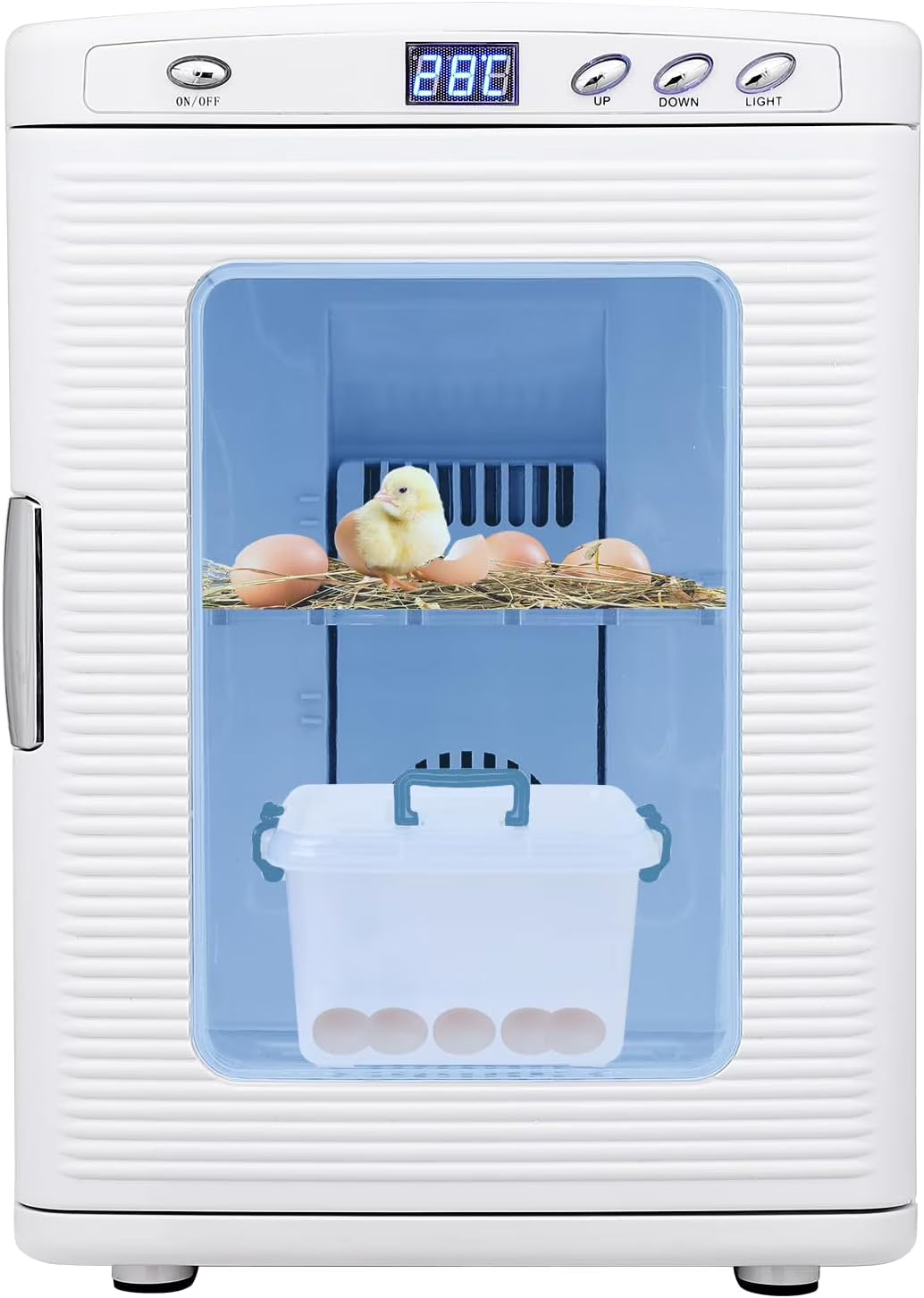 Garvee 25L Reptile Incubator for Hatching Eggs - Portable Scientific Laboratory Incubator, Temperature Controlled 10° C-60° C for Small Reptiles, Cooling and Heating Digital Incubator, 12V/110V Black