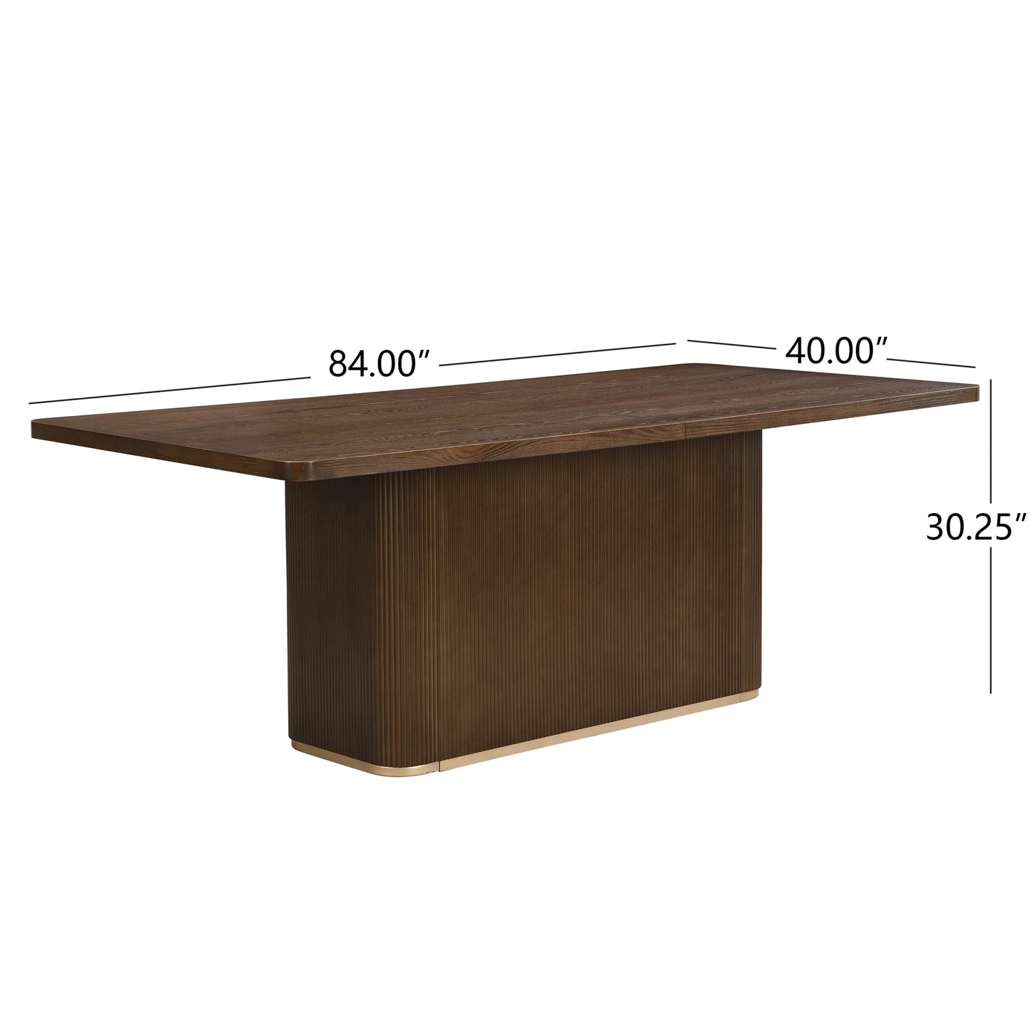 Christopher Knight Home 84" Rectangular Wood Dining Table for 6-8 people with Solid Pillar Base, Walnut