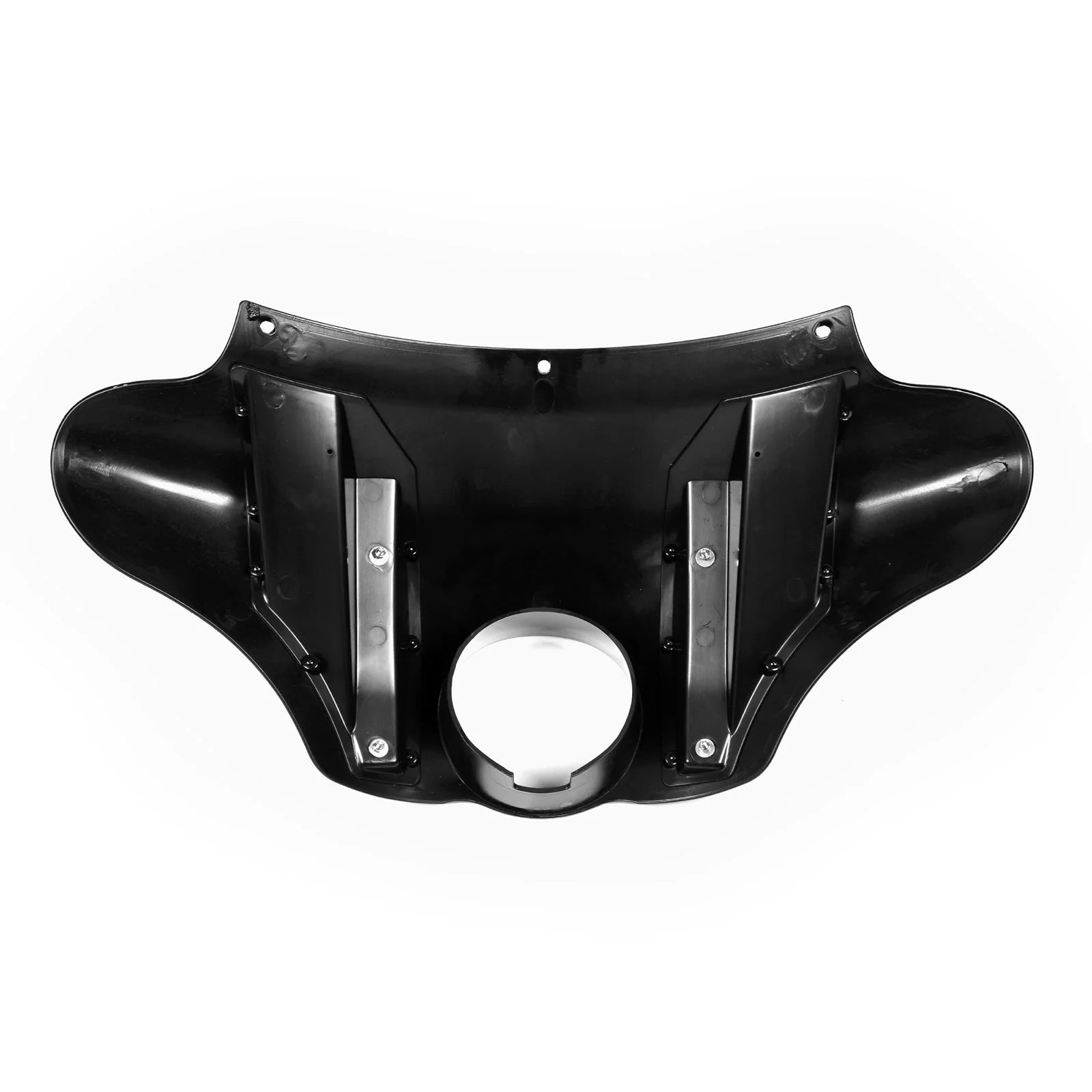 Krator 15" Tall Blackout Batwing Windshield Headlight Fairing Compatible with Harley Davidson FXDC Dyna Super Glide Custom 2006-2014 (Mounting Hardware Required)