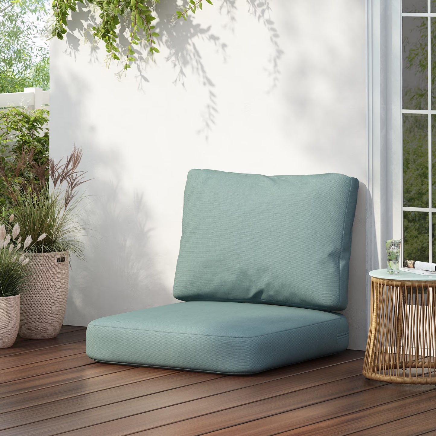 Christopher Knight Home 2-Piece Outdoor Deep Seat Cushion Set, 24"x 24"x 5", Beige