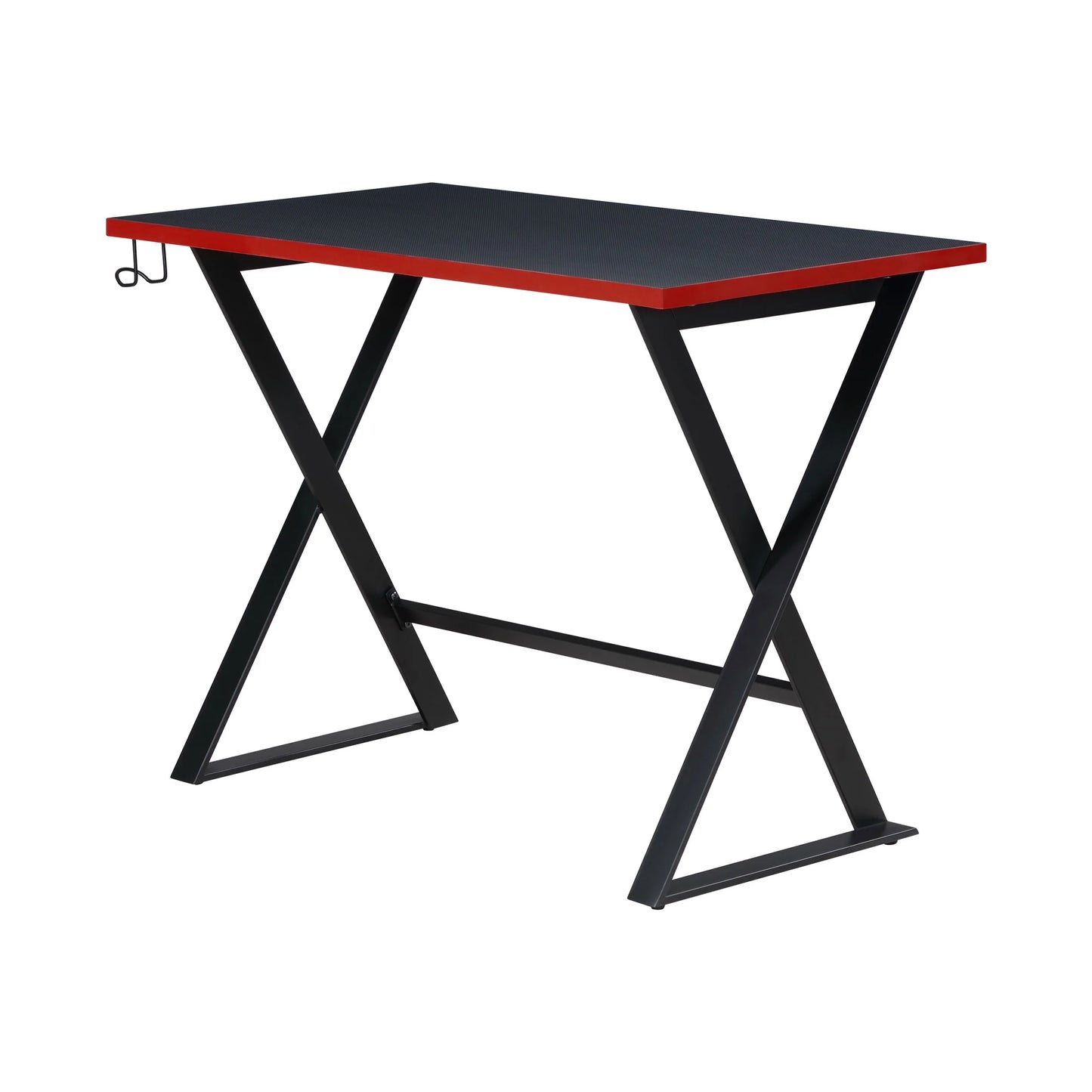 Gamer Gear Jr. Gaming Desk with LED Lighting, Teens and Kids, Red and Black