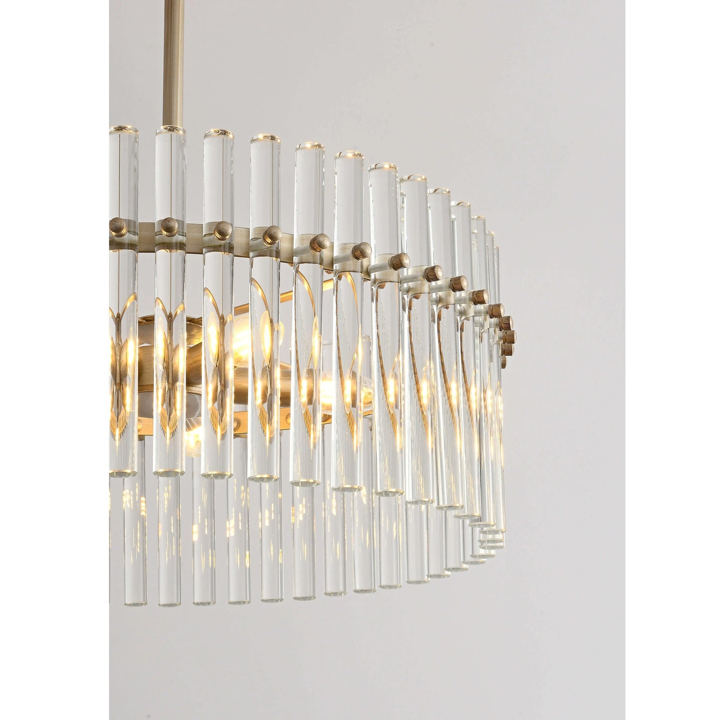 The Lighting Store Casandra Brushed Champagne Silver 5-light Crystal Chandelier