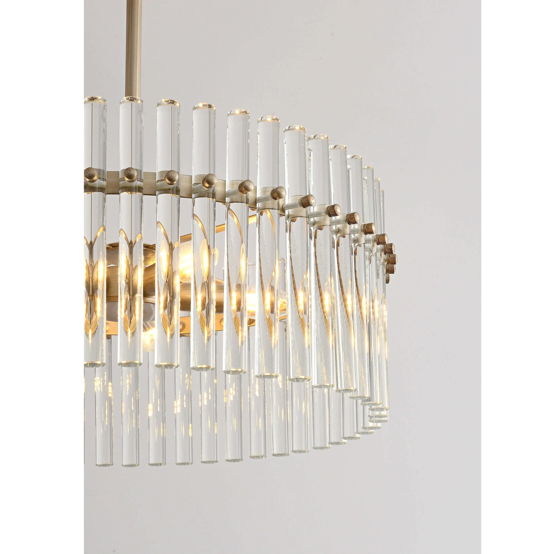 The Lighting Store Casandra Brushed Champagne Silver 5-light Crystal Chandelier