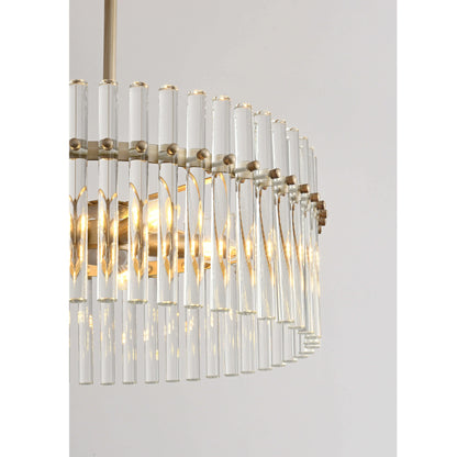 The Lighting Store Casandra Brushed Champagne Silver 5-light Crystal Chandelier