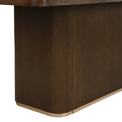 Christopher Knight Home 84" Rectangular Wood Dining Table for 6-8 people with Solid Pillar Base, Walnut
