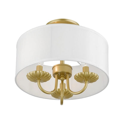 42987-33-Livex Lighting-Brookdale - 3 Light Semi-Flush Mount In Transitional Style-11 Inches Tall and 13 Inches Wide-Soft Gold Finish
