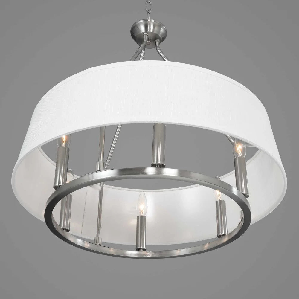 P4618-09-Progress Lighting-Cherish - Chandeliers Light - 6 Light in Coastal style - 24 Inches wide by 22.38 Inches high-Brushed Nickel Finish