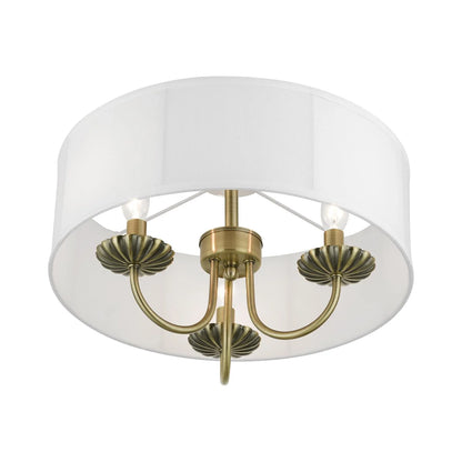 Livex Lighting - Brookdale - 3 Light Semi-Flush Mount In Transitional Style-12