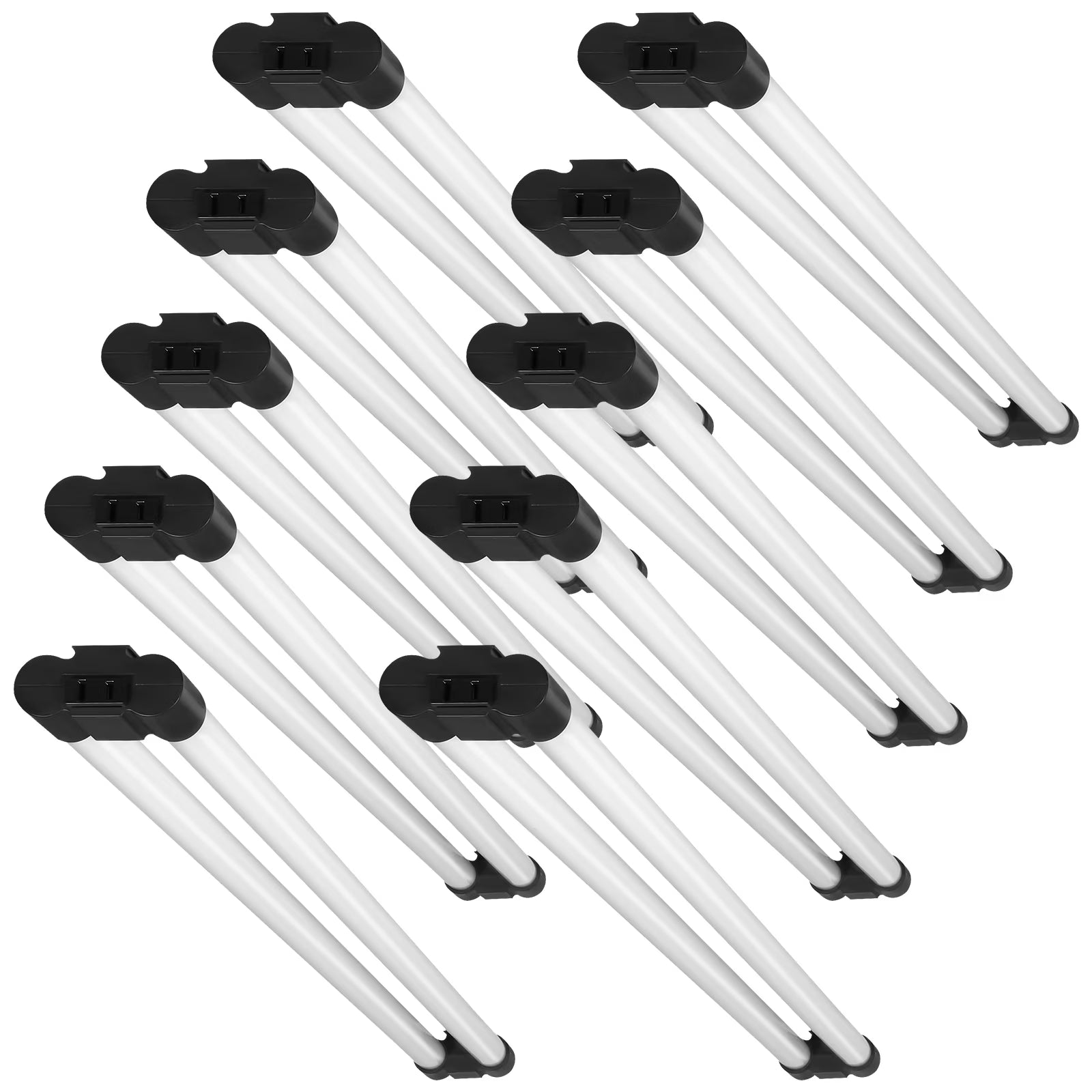KFFKFF LED Shop Light Bundle of 10, 4 Feet, 40W Connectable Workshop Lighting, 4500 Lumens Surface & Suspended Mount Ceiling Lamps 59 inch Power Cables with ON/OFF Toggle, Suitable for Garage