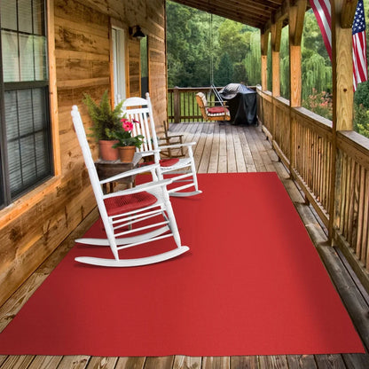 House Home & More Red Pile 6' x 10' Indoor/Outdoor Ribbed Carpet Roll for Boat, Basement, or Garage